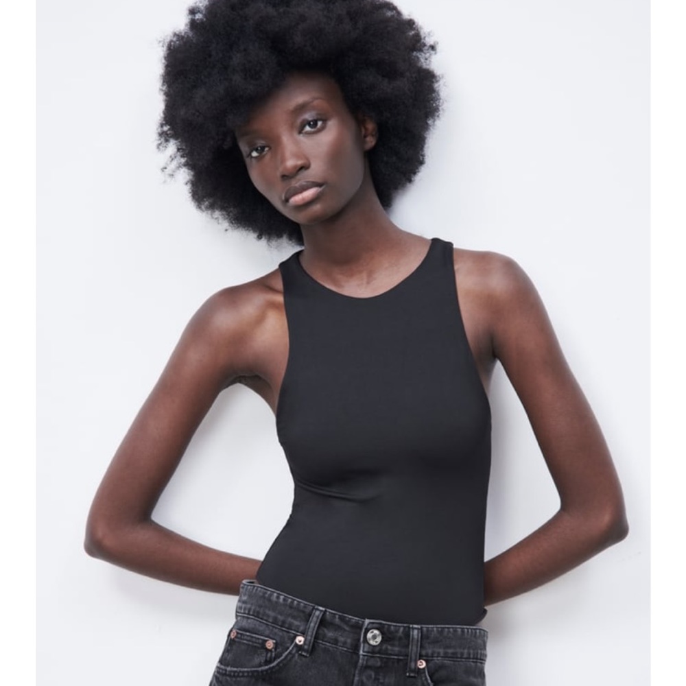 🖤 iconic 🖤 Zara black tank racerback bodysuit current season size small